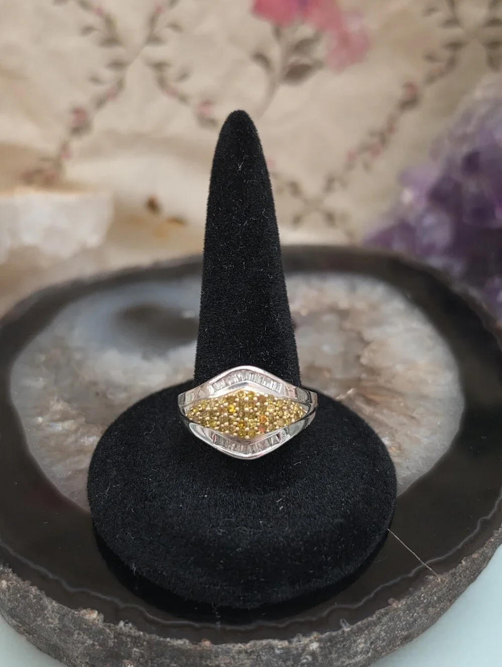 Gemporia Manhattan Collection 1/2ct Yellow & White Diamond Ring Size 7